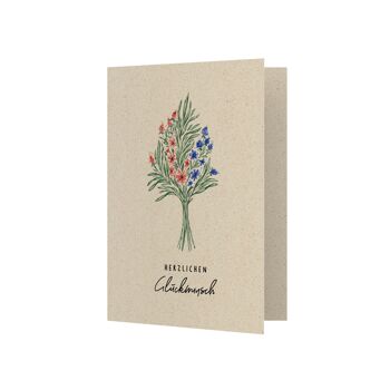 Carte de vœux A6/carte pliée en papier d’herbe durable 8