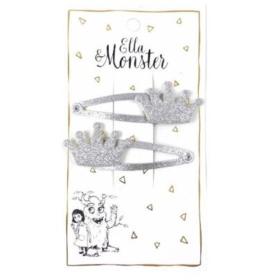 PINCE À CHEVEUX COURONNE ARGENTÉE – PACK 6'ER