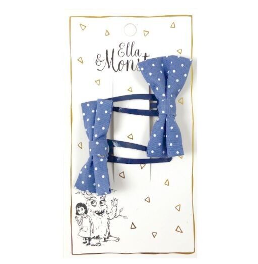 BLAUE HAARSPANGE MIT SCHMETTERLINGSPUNKTEN - 6ER-PACK