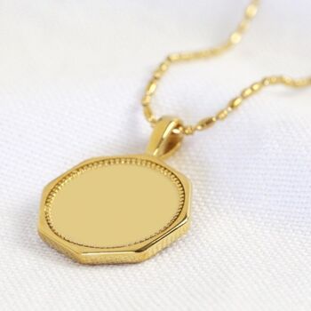 Collier à pendentif pièce géométrique en or de six pence 2