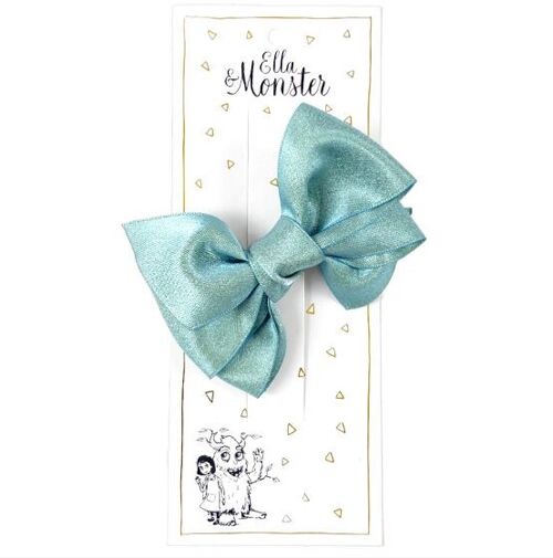 HAIR CLIP ROMATIC BOW MINT - 6'ER PACK