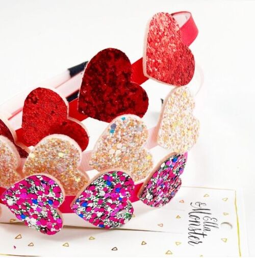 SUGAR HEART HAIRBAND 8 PCS.