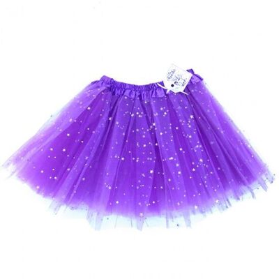 JUPE EN TULLE À ÉTOILES - VIOLET - PACK 4'