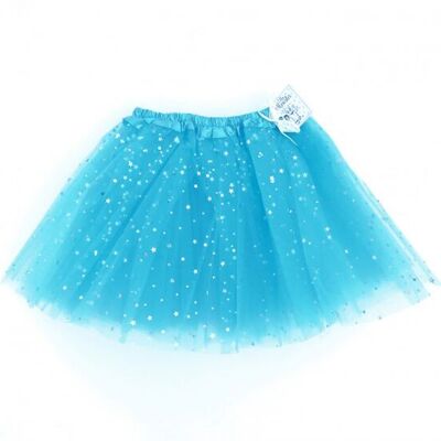 JUPE EN TULLE AVEC ÉTOILES - BLEU - PACK 4'ER