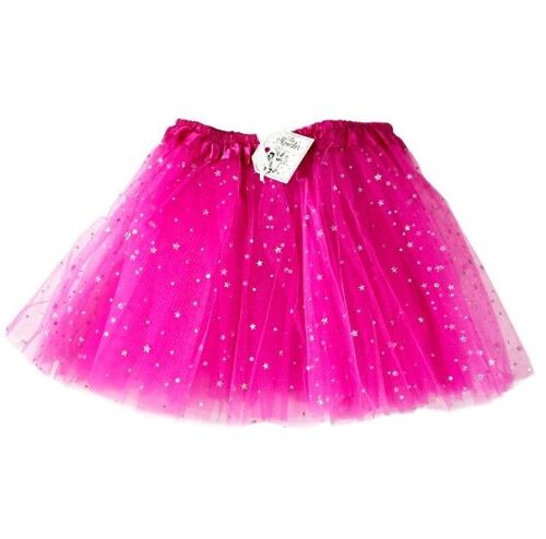 TULLE SKIRT  WITH STARS- PINK - 4'ER PACK