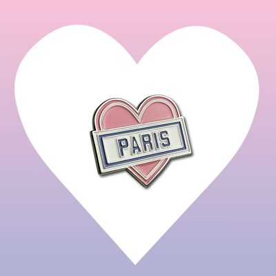 Spilla smaltata Cuore di Parigi