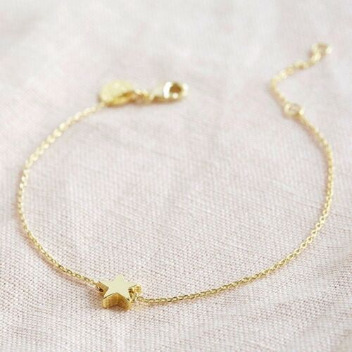 Single Star Bead Bracelet in Gold