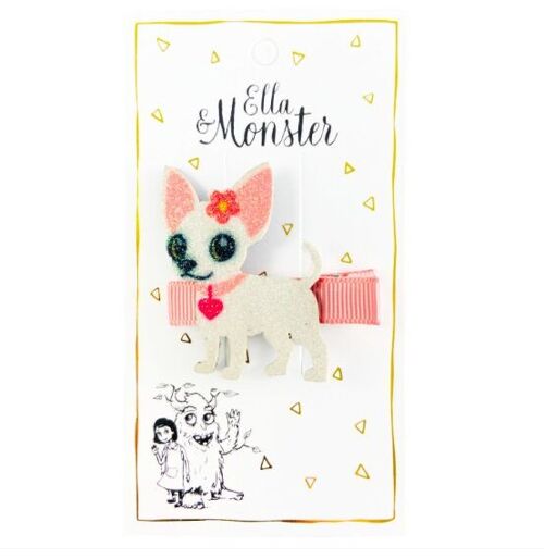 HAIR CLIP SWEET GLITTER DOG - 6'ER PACK
