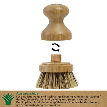 Brosse à coupe en bois avec têtes de rechange, lot de 3 4