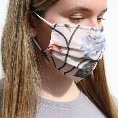 Floral Pleated Fabric Face Mask