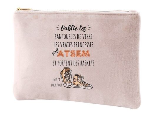 Trousse velours "Princesse ATSEM", spécial cadeaux de fin d'année scolaire