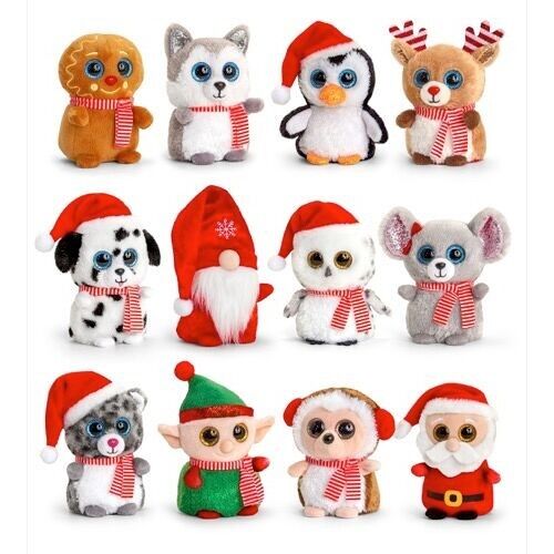 Assortiment 48 Peluches Minimotsu Noël 10cm - KEELTOYS