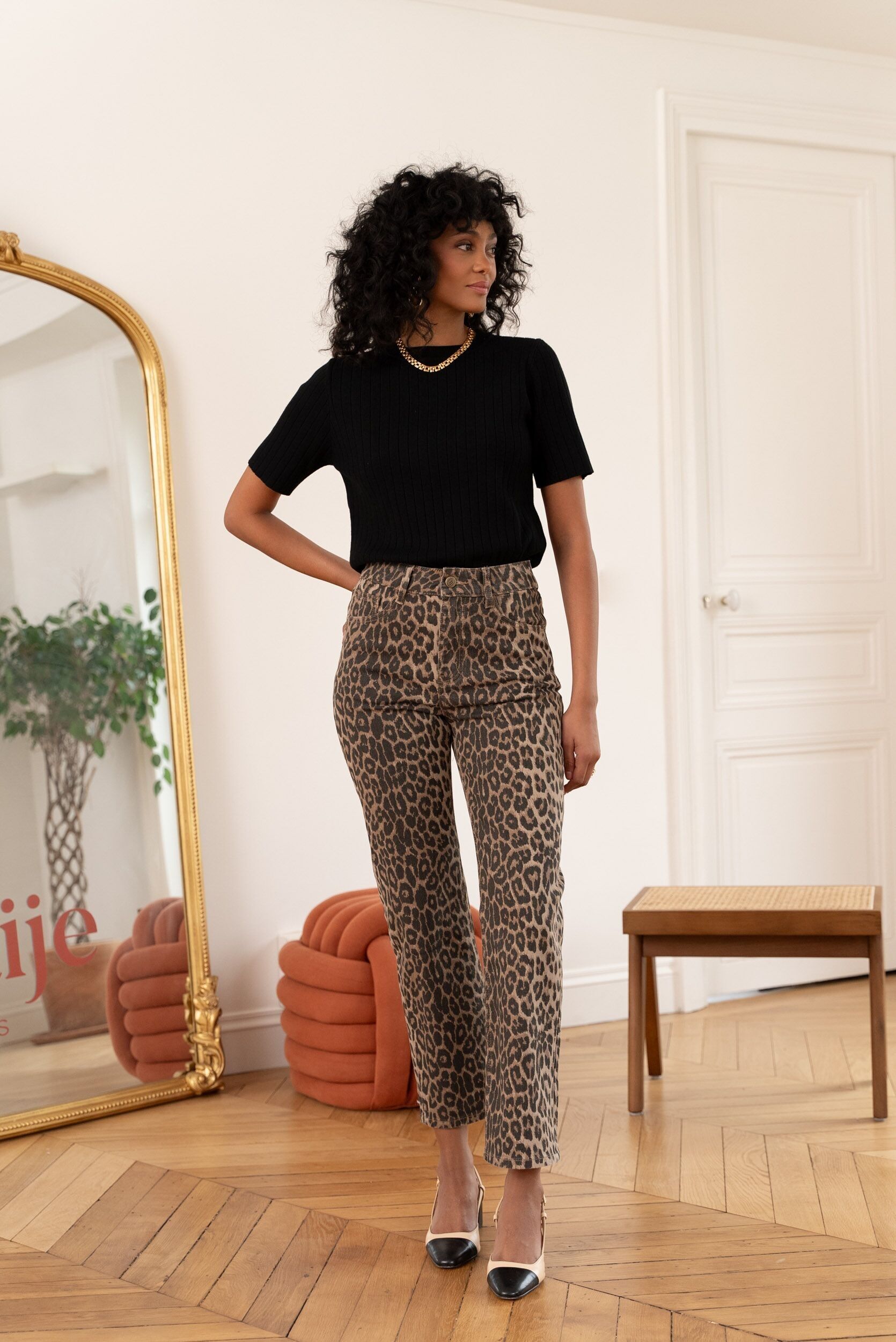 Jeans leopardati SOLANGE