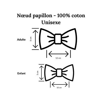 Nœud papillon Violet motifs fleuris Papa et Enfant 100% Coton 6