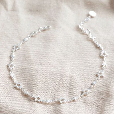 Star Chain Anklet in Silver