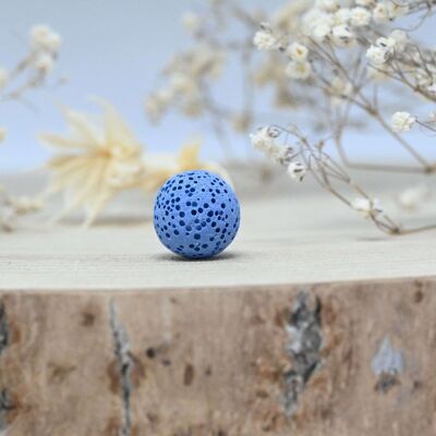 POROUS AROMATHERAPY LAVA BEAD - BLUE 16MM **DESTOCK**