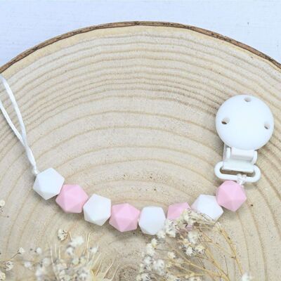 CLIP PER CIUCCIO STANDARD - BIANCO E ROSA **DESTOCK**