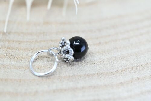 PENDENTIF PERLE PIERRE NATURELLE - OBSIDIENNE **DESTOCK**