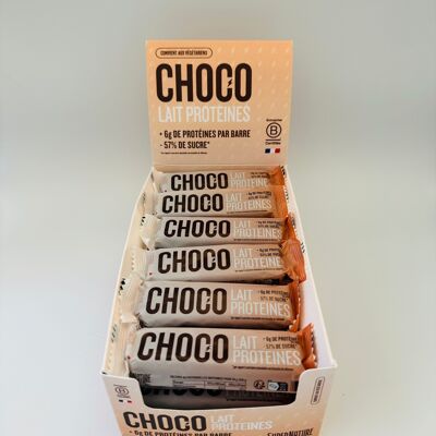 Display de 30 barritas de chocolate proteicas de chocolate