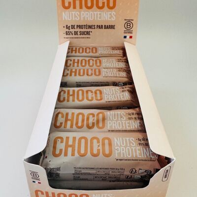 Display of 30 choconut protein chocolate bars