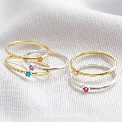 Sterling Silberring Mai Birthstone Roségold M/L