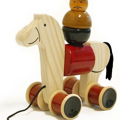 Hee Haw - Stack &amp; Pull Along Toy Horse Rider