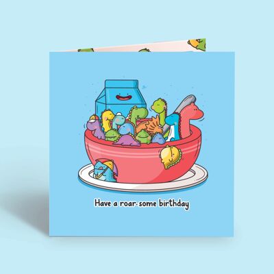 Dinosaur Bowl Card | Birthday Card | Greeting Card