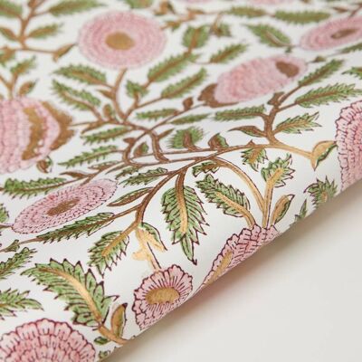 Feuilles de papier d'emballage imprimées en bloc - Marigold Glitz Blush