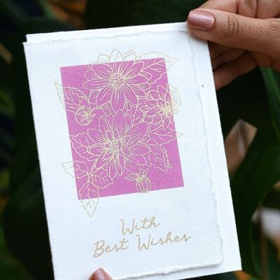 Carte en coton Deckle Edge - Dahlia Mauve