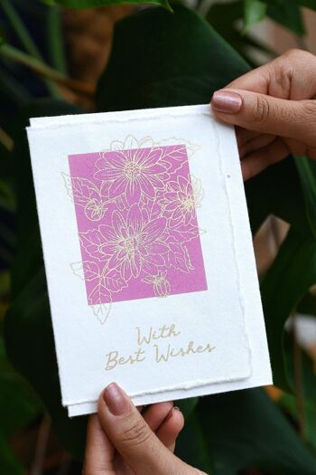 Carte en coton Deckle Edge - Dahlia Mauve 1