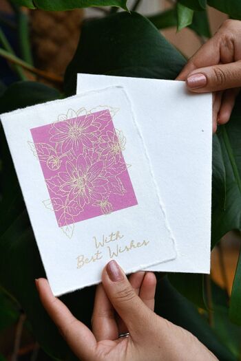 Carte en coton Deckle Edge - Dahlia Mauve 3