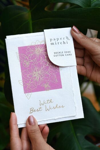 Carte en coton Deckle Edge - Dahlia Mauve 4