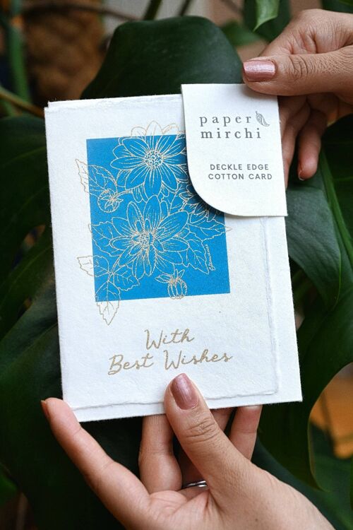 Deckle Edge Cotton Card - Dahlia Azure