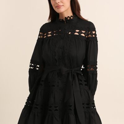 Vestido corto Ellie de algodón calado - 81033