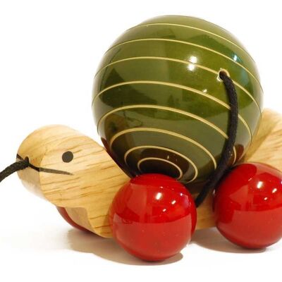 Tuttu Turtle Pull Along Toy with Rotating Shell - Green
