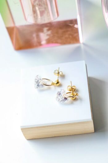 Boucles d'oreilles Lucie Blanc glacier 2