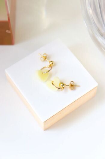 Boucles d'oreilles Lucie jaune pastel 3