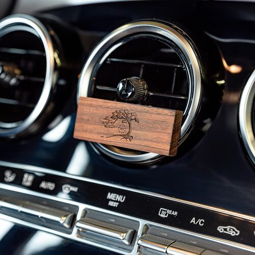 Car Fragrance "FOR DRIVERS" & Walnut Wood Fragrance Holder, with engraving