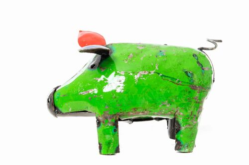 METAL LARGE COLORFUL PIG