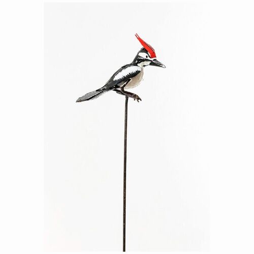 METAL GREAT SPOTTED WOODPECKER ON STICK