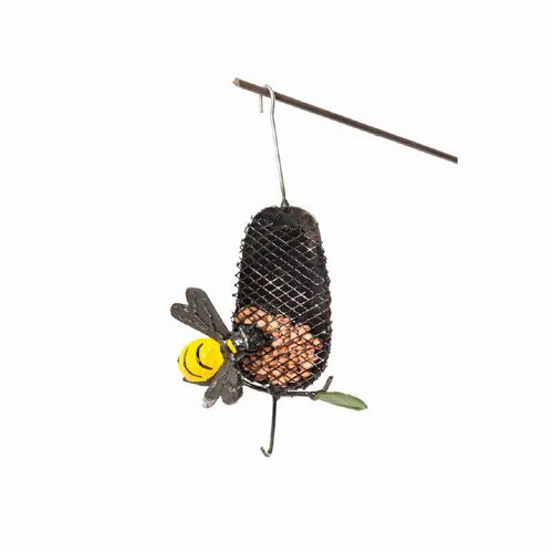 METAL HANGING BEE ON BIRDFEEDER LARGE