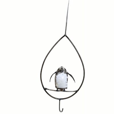 METAL WHITE PENGUIN RING HANGING