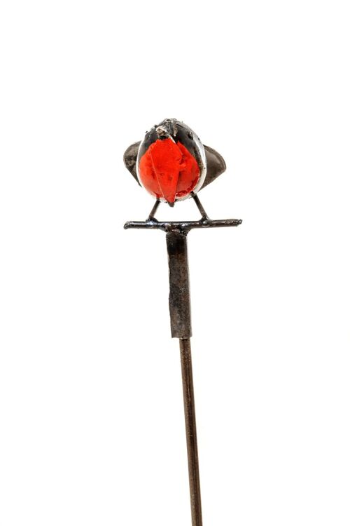 METAL HAPPY ROBIN ON STICK