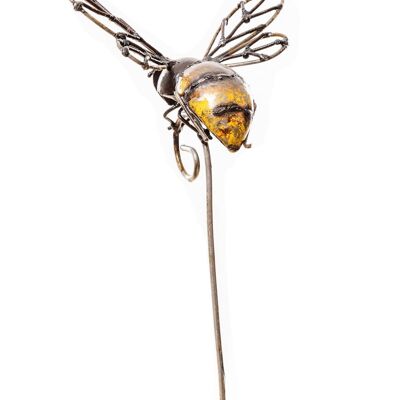 METAL SMALL YELLOW BEE ON STICK