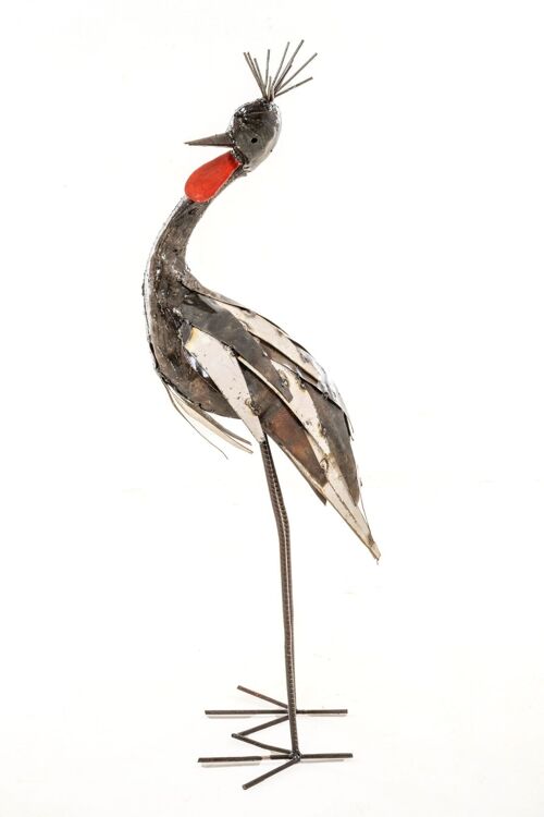 METAL LARGE NATURAL EUROPEAN CRANE