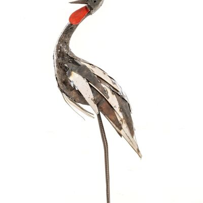 METAL LARGE NATURAL EUROPEAN CRANE