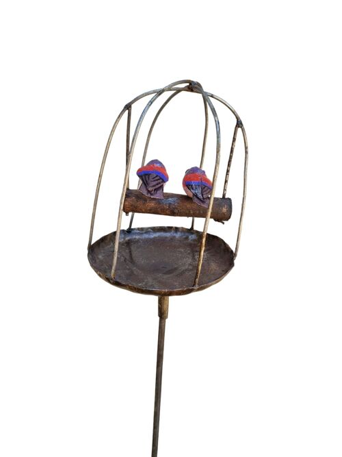 METAL RED SUNBIRD COUPLE CAGE HANGING BF