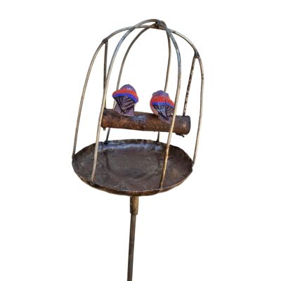 METAL RED SUNBIRD COUPLE CAGE HANGING BF