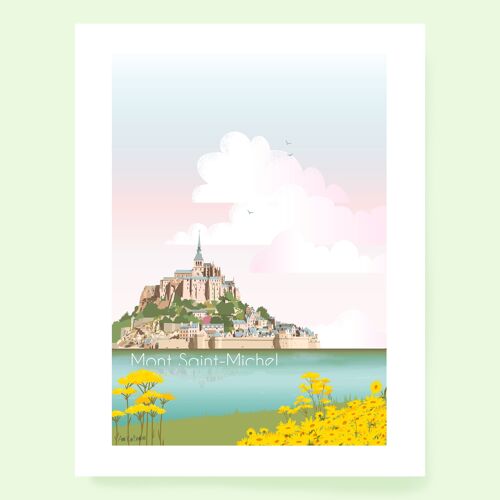 Affiche Mont Saint Michel, affiche Normandie 3 tailles