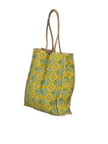 Sac shopping réversible en soie et jute pack 10 3